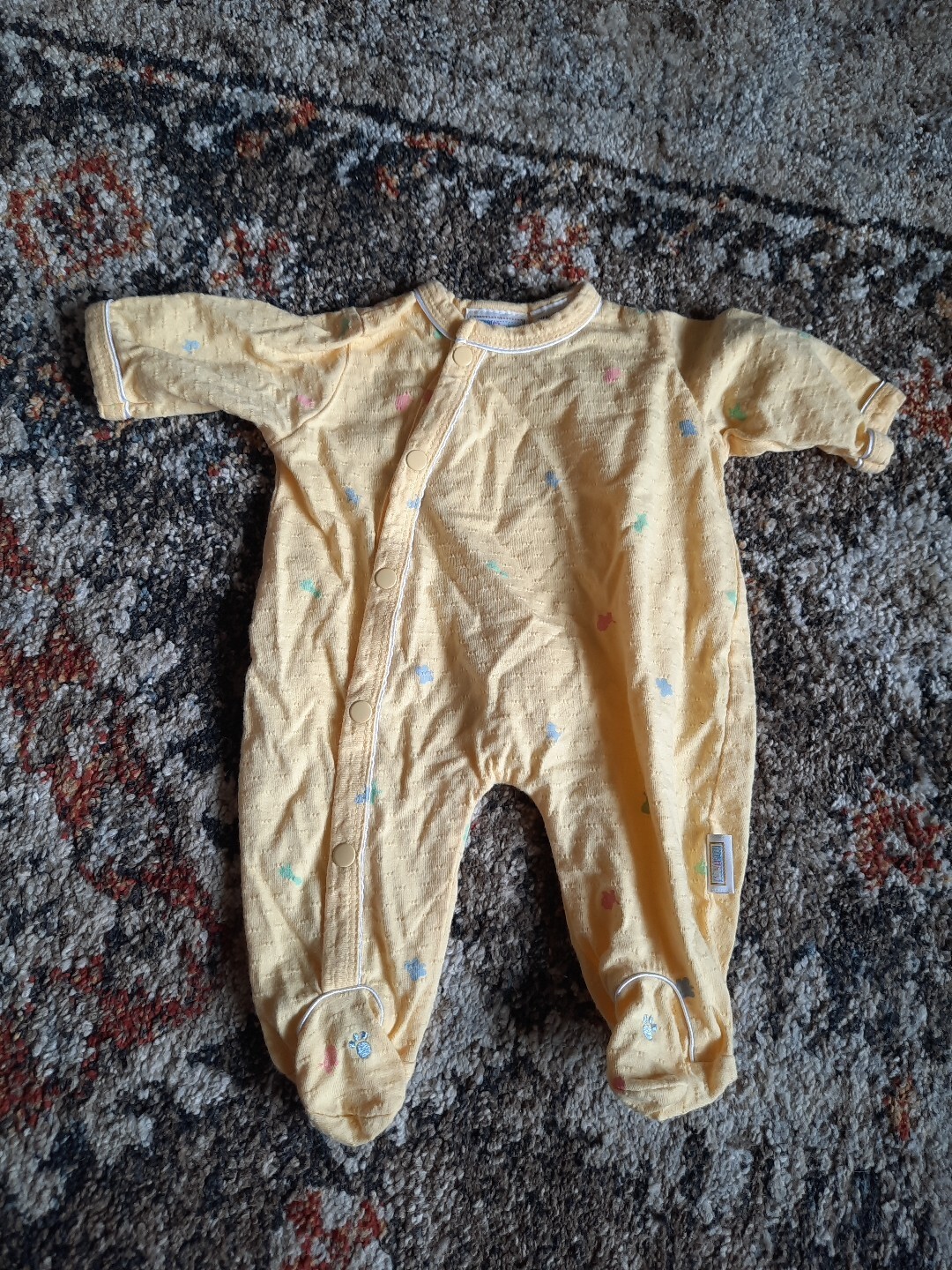 Vintage Mcbaby Unisex Baby 0-3 Sleeper Button Up With Pastel Animals