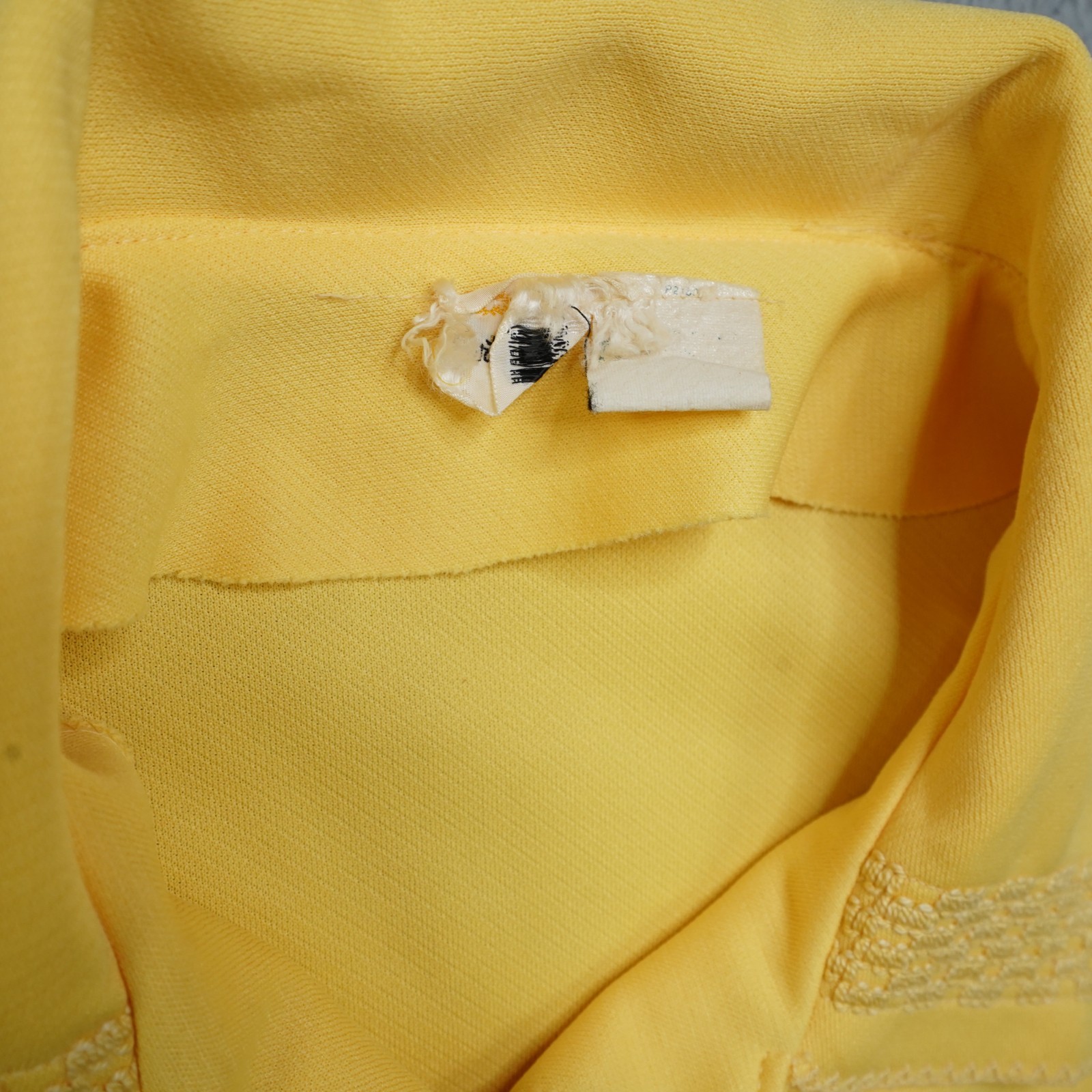 Vintage 60s Blouse Womens L Yellow Button Shirt Short Sleeve Marty Gutmacher
