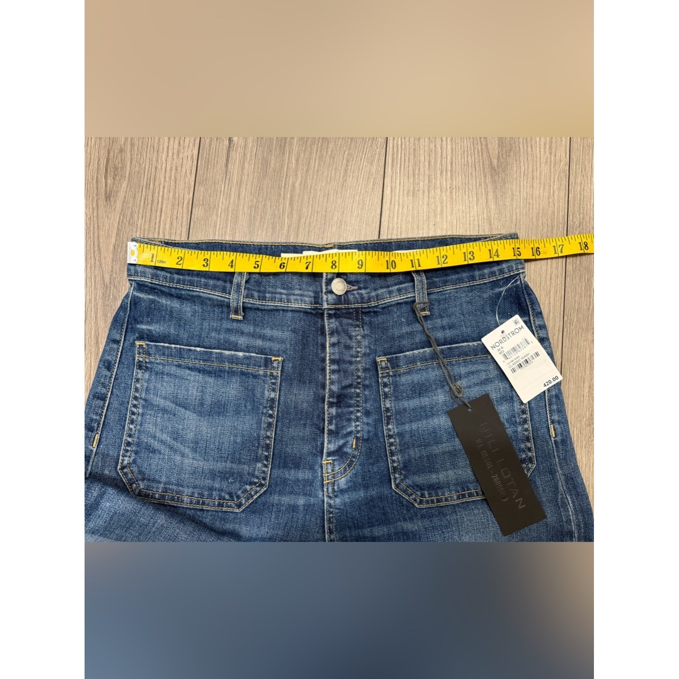NWT Nili Lotan Florence Patch Pocket Jeans SZ 30 CLASSIC WASH