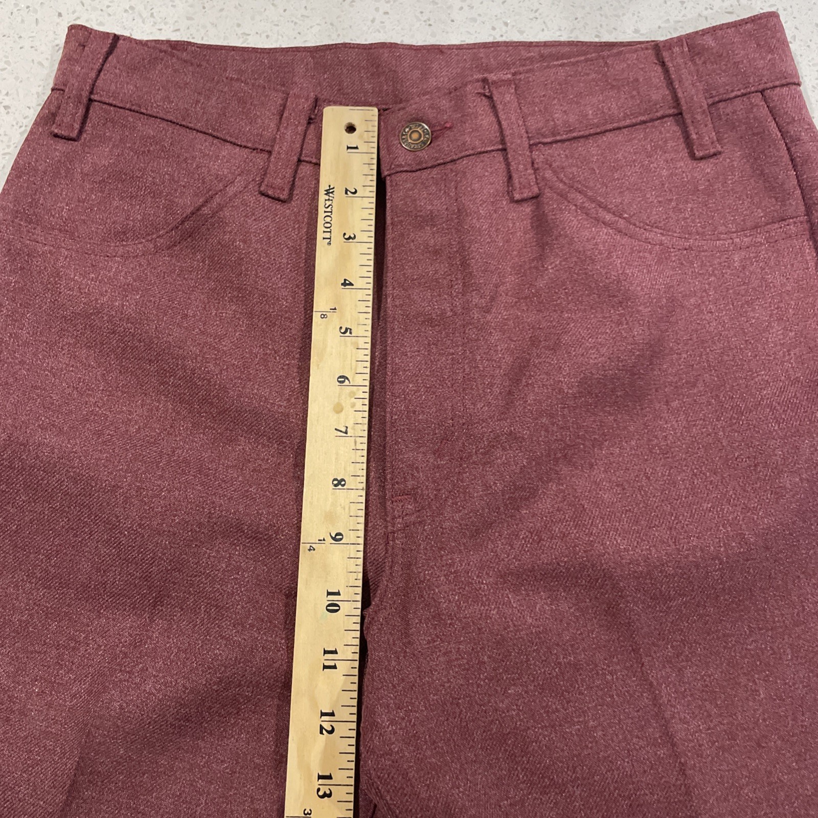 Vintage Bell Bottoms Flare Jeans33/31 Actual 30/27 Short Red Denim High Waisted