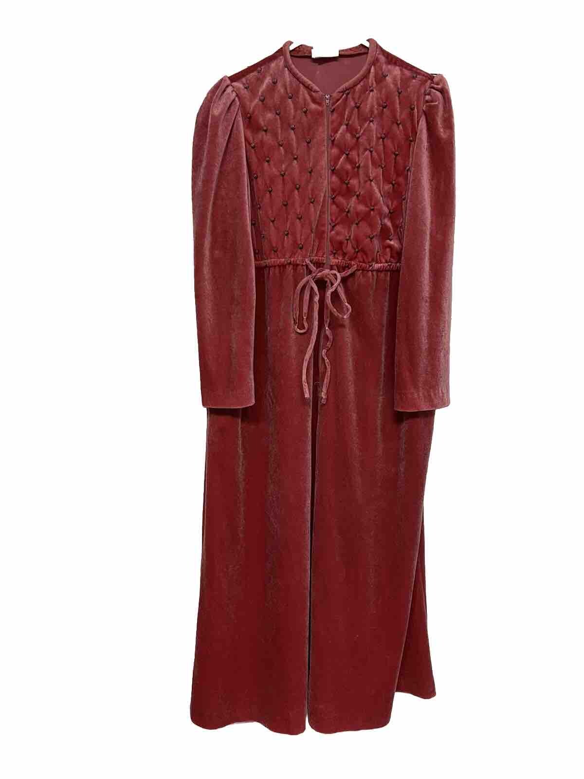 Vintage 1970s Velour Jolie Two Robe Housecoat Nightgown Size Large
