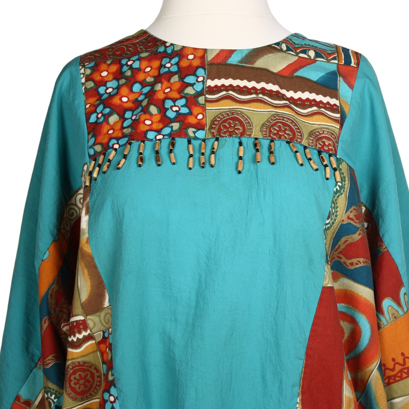 Vintage Silver Threads Pullover Top Turquoise w Beading Plus Size XL – Hey Viv