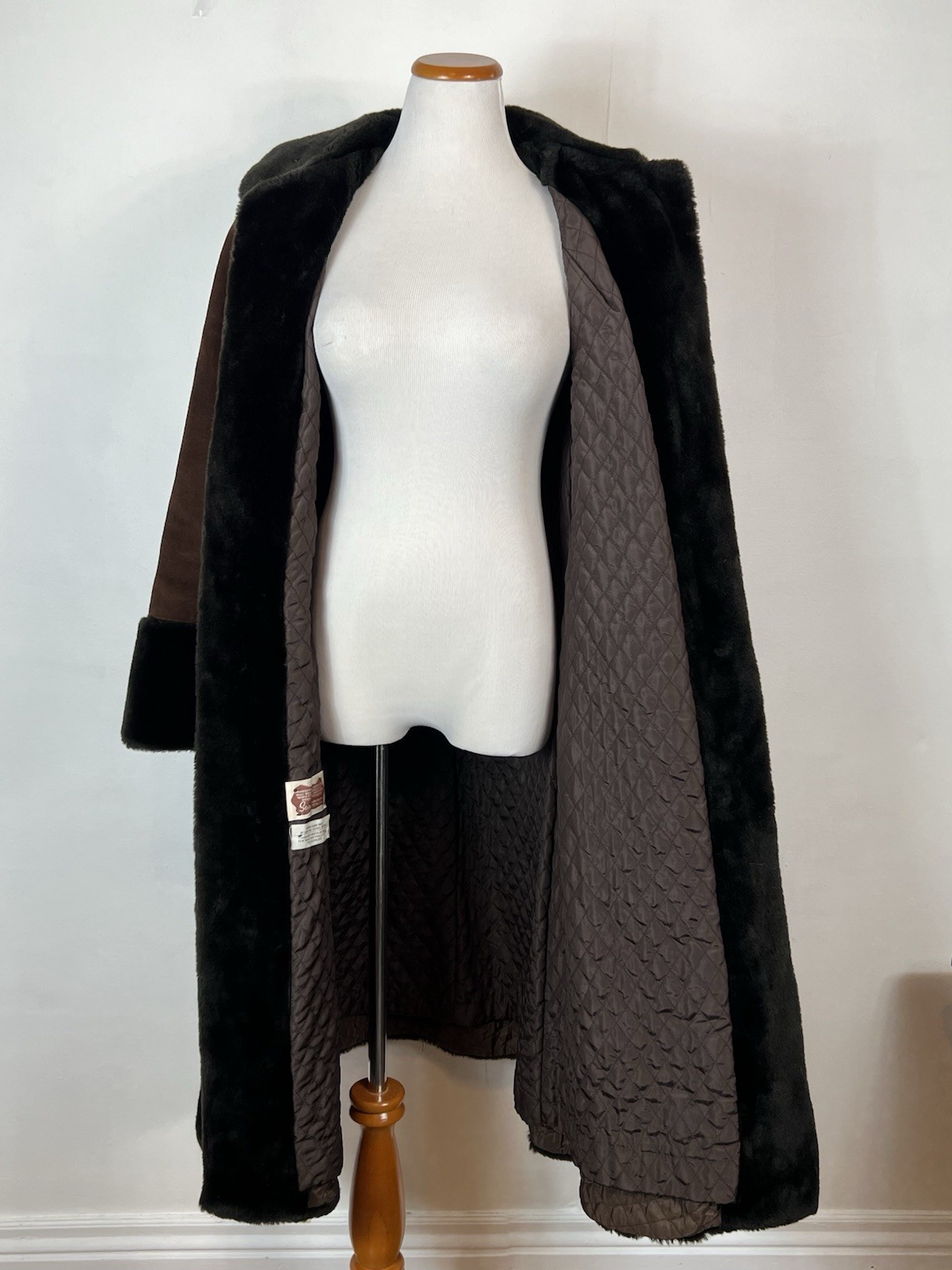 Vtg Boho Hippie 70’s Penny Lane Suede Faux Fur Trimmed Coat Sz 14 Toggle Folk
