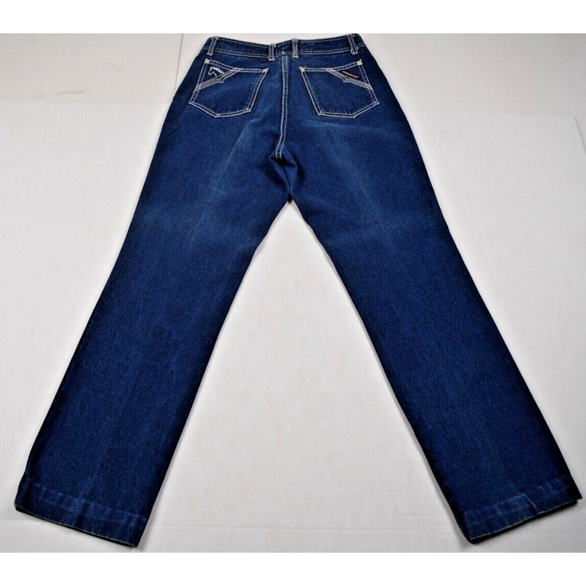 Vintage Jordache Jeans Size 28X28 80s Blue White Stitch High Rise Straight Leg