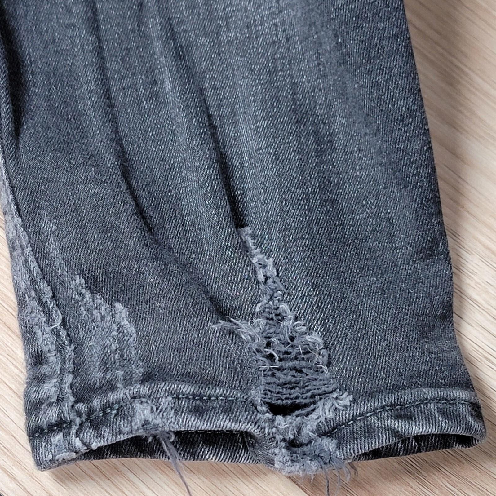 Moussy Vintage Jeans Womens 30×27 Gray Skinny Denim Distressed Whiskering Japan