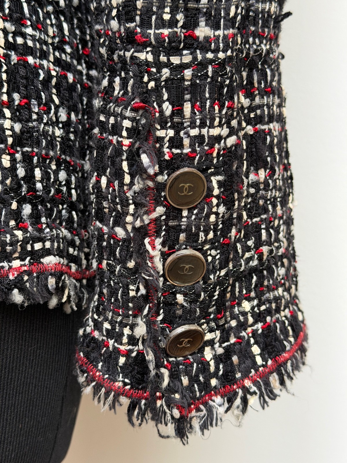 Chanel Vintage Tweed Jacket 2005 Karl Lagerfeld FR 42 (Tailored w/ all fabric)