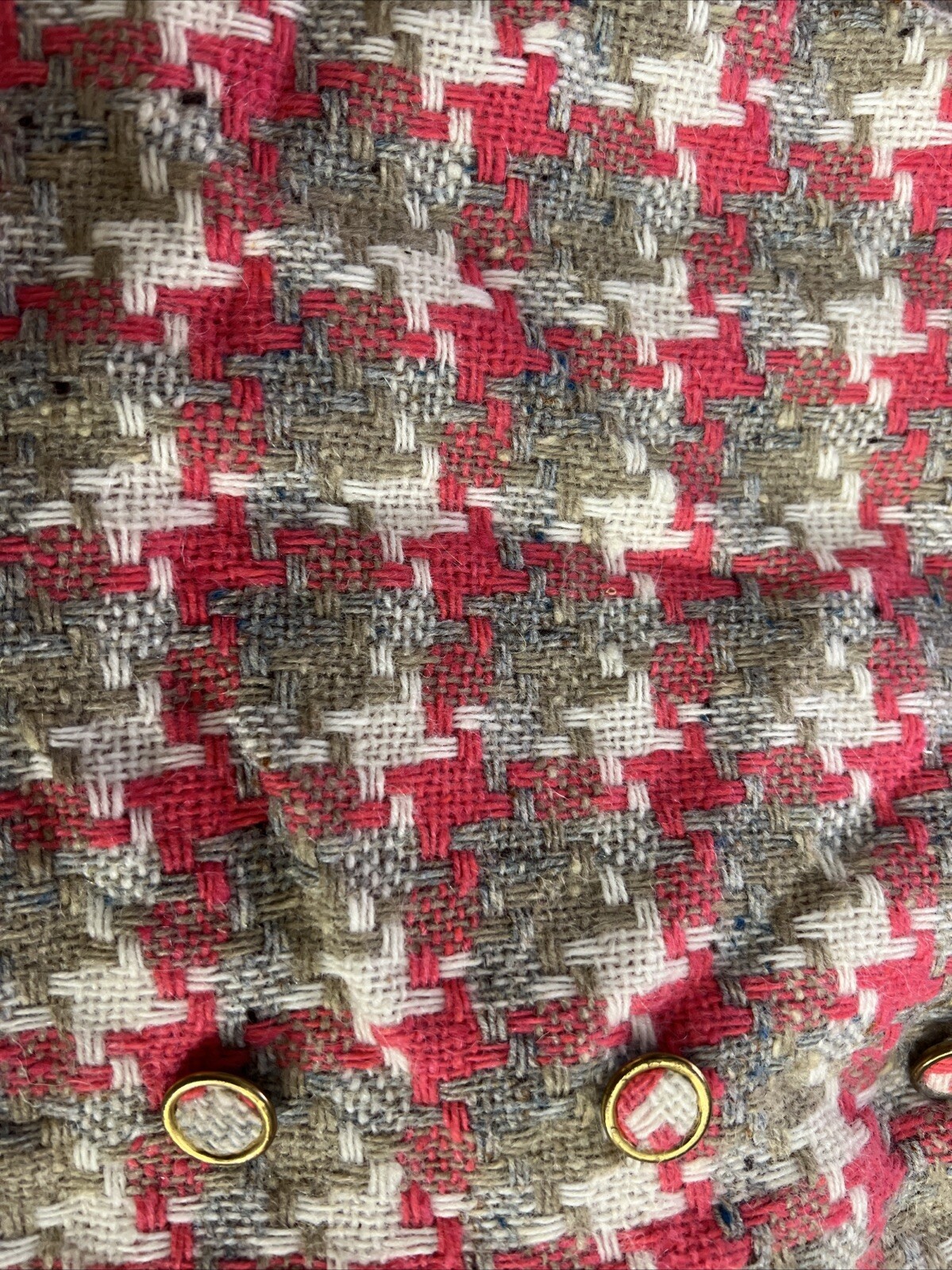 VTG McMullen MCM Skirt Tag Size 10 Multi Colored Weaved Fabric Buttons Pocket