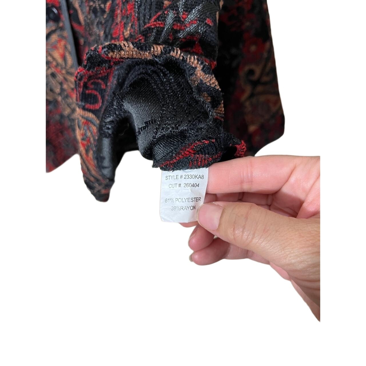 Vintage Briggs New York Multicolor Button Front Pattern Tapestry Jacket Size 18W