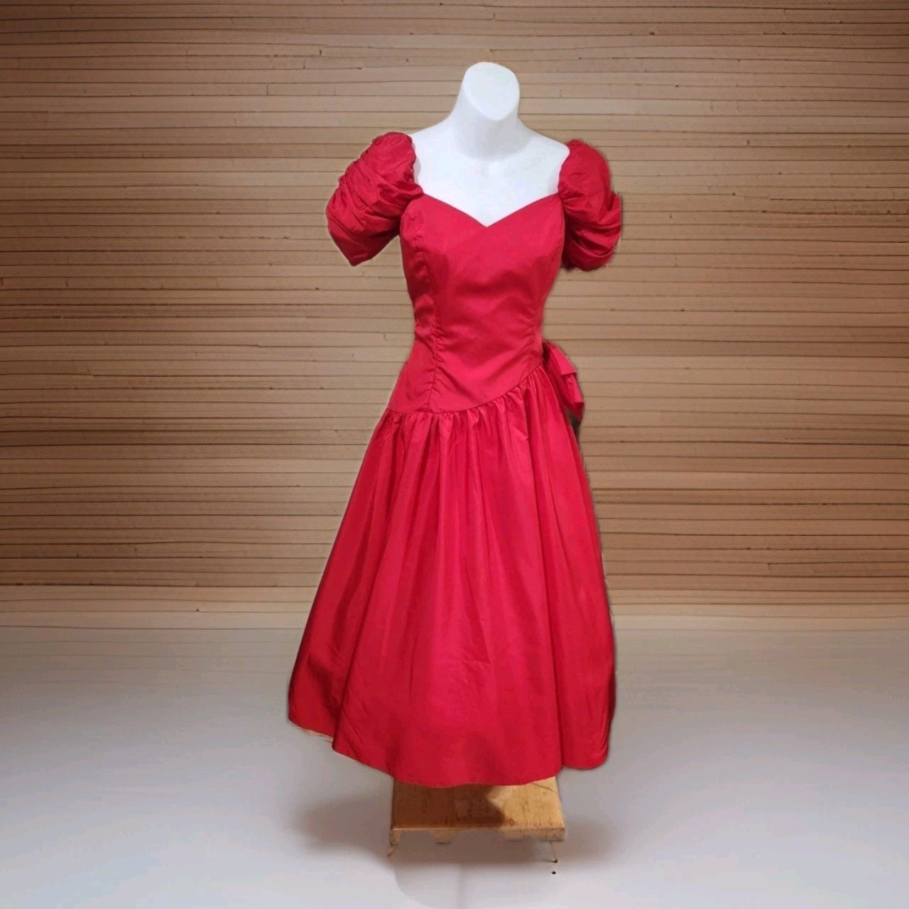Vintage Red Prom Dress * sz XS * Good To Very Good Condition