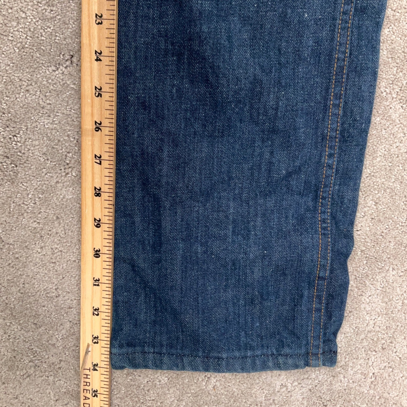 Vintage Dee Cee Jeans Womens 26W 34L Blue High Rise Embroidered Straight Leg