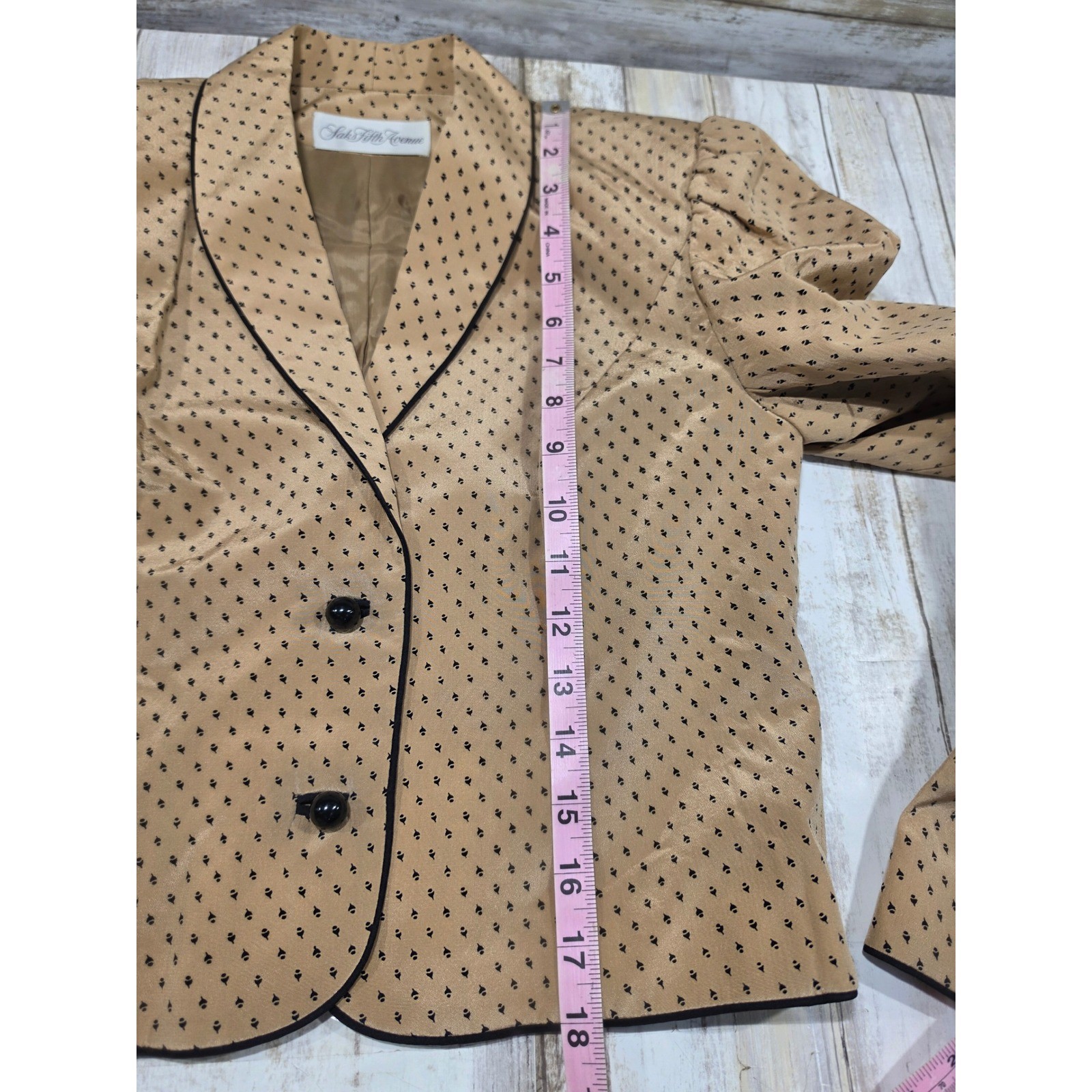 David Hayes Saks Fifth Avenue Vintage 3-Piece Skirt Suit Set Tan Black Size 4