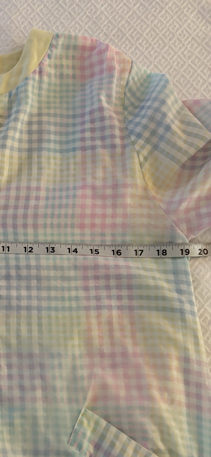 Vtg Flo Weinberg Original USA Pastel Check Plaid Maxi Robe House Coat M/L Zip