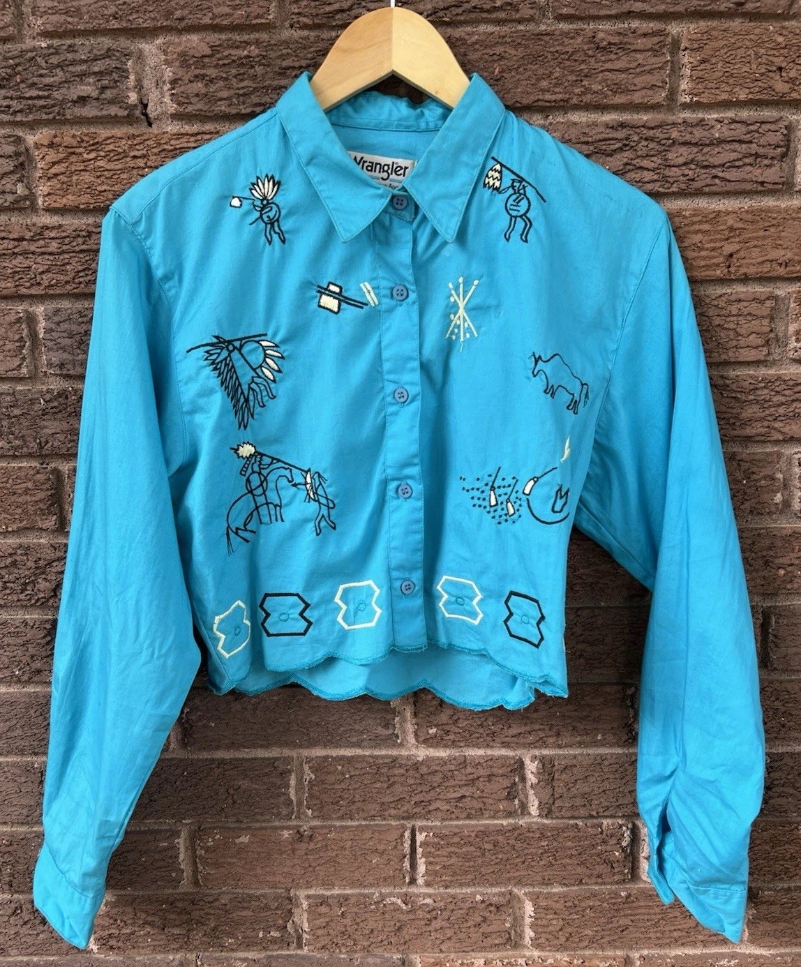 Women’s Vtg Wrangler Top Shirt Size Small Country Western Cowgirl Rodeo 80s 90s