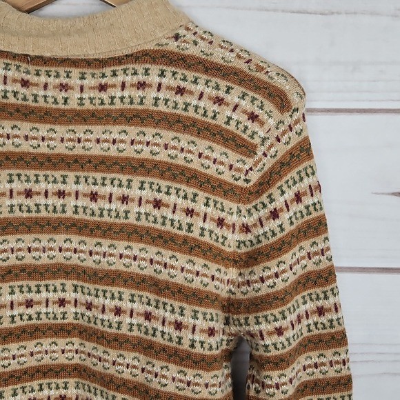 Jones Wear Vintage Fair Isle Cardigan Medium Cottagecore Dark Academia Grandma