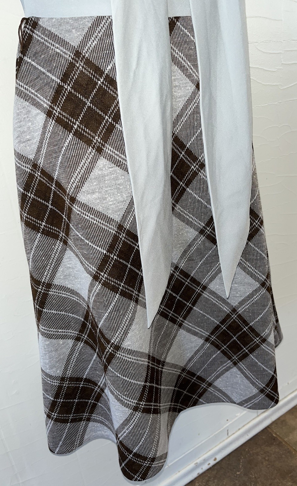 Vtg 1960s 70s Young Dimensions Parade Saks Fifth Avenue Plaid MOD GoGo Dress XS