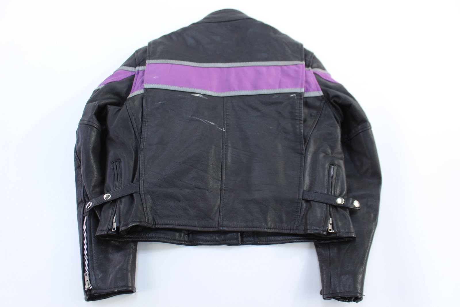 Women’s Vintage Unik Black & Purple Leather Jacket