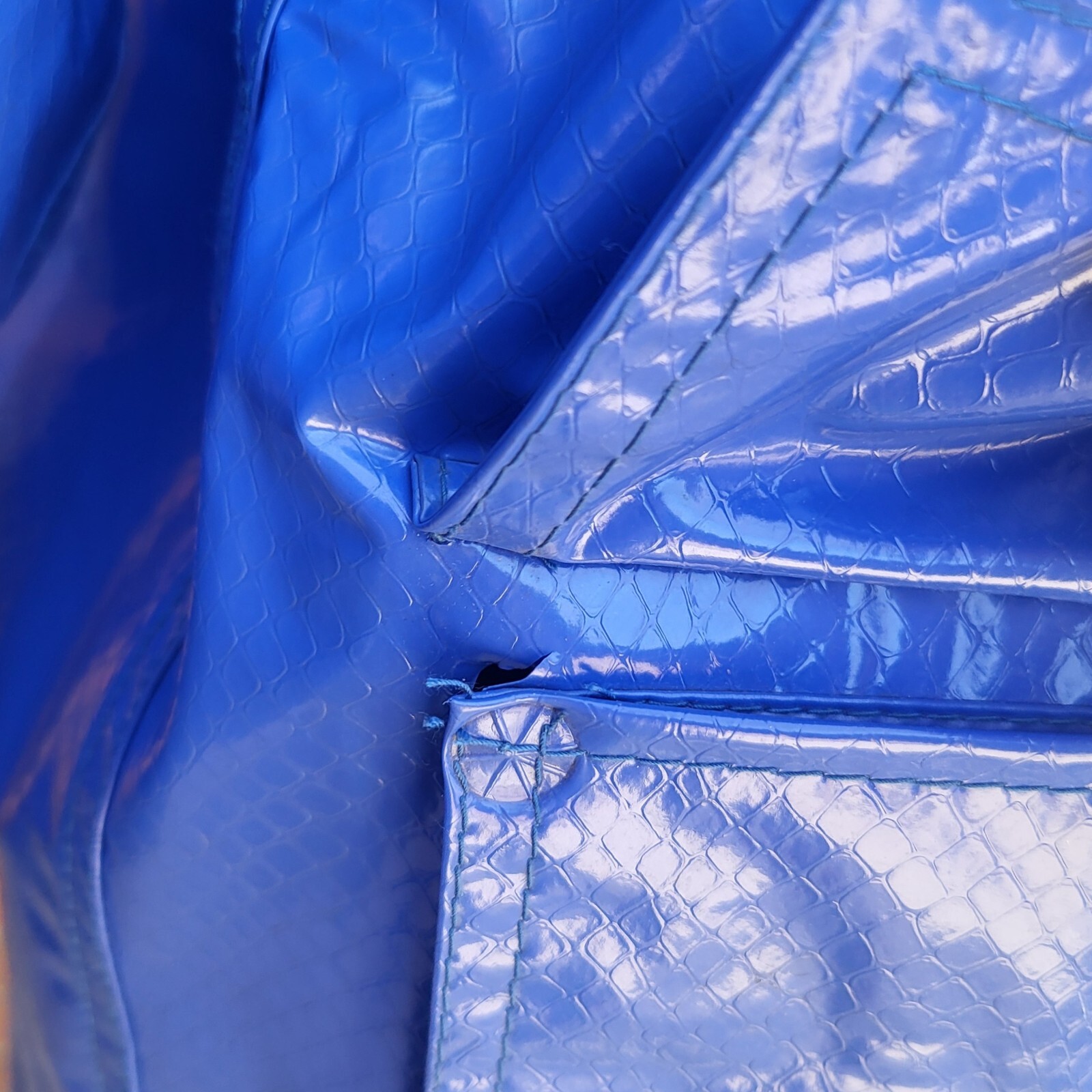 Ladies Wippette Raincoat Hooded Cornflower Blue PVC Vinyl Jacket Size M