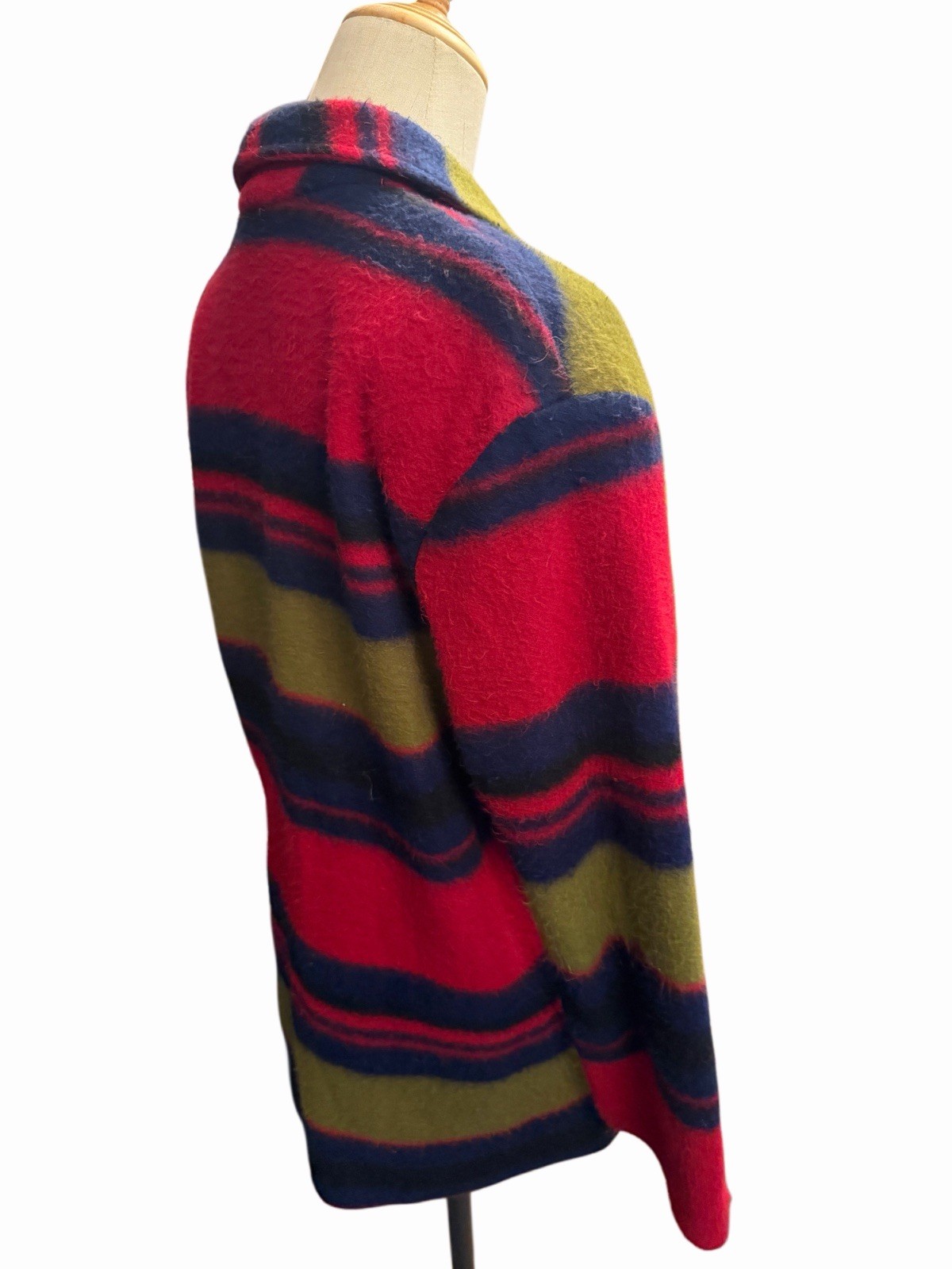 Vintage 90’s Women’s Southwestern Blanket Coat Size L Red Multi-Color