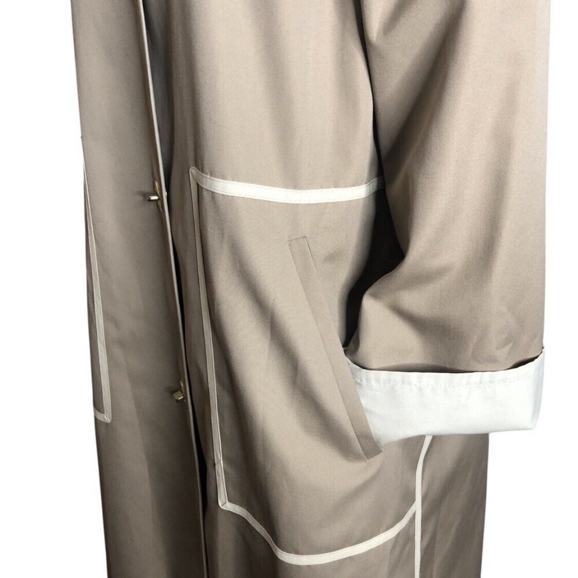 Vtg Bonnie Cashin Raincoat Size Small Beige Turnlock Weather Wear Russel Taylor