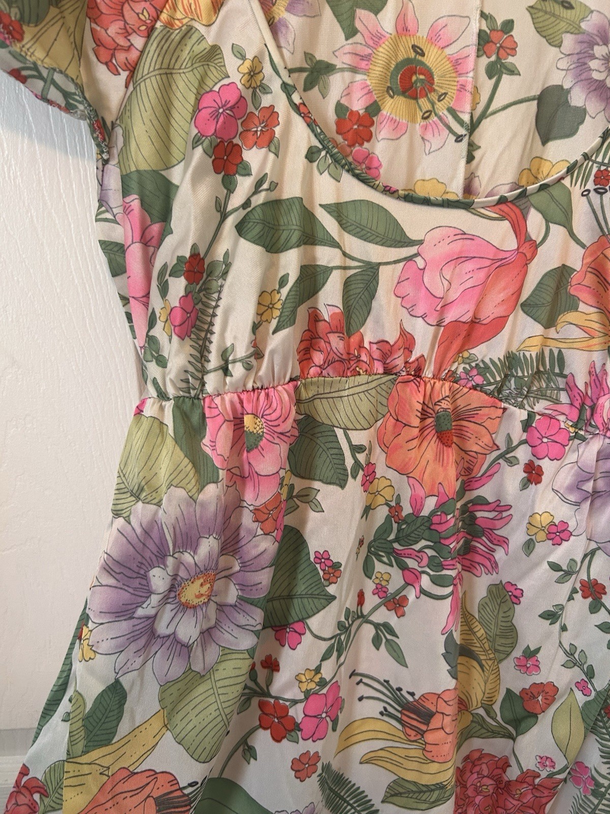 Vintage 1970s Nightgown/Slip Dress Floral Festival Wear/NIGHT OUT