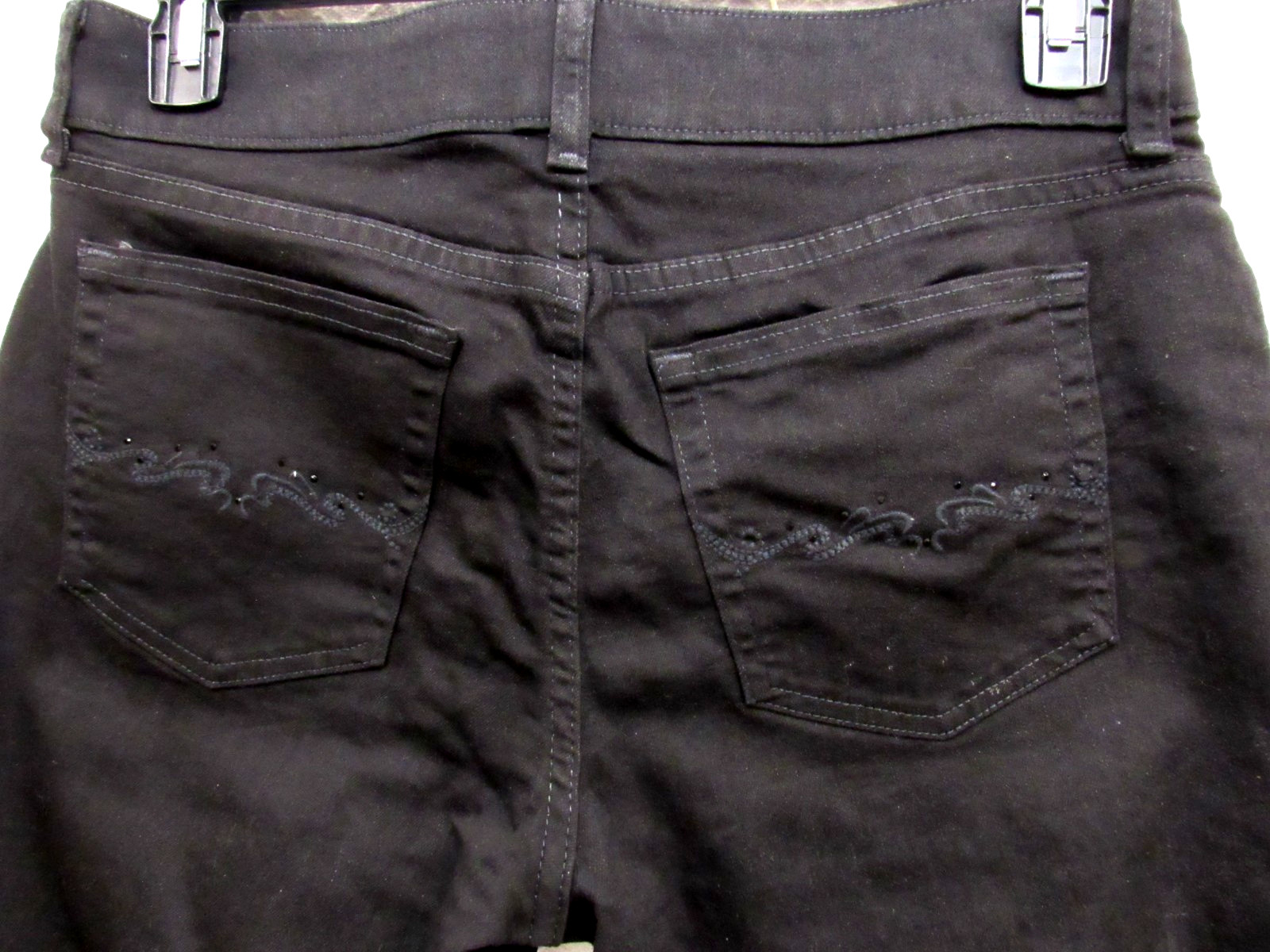 Riders By Lee Vintage Antiqued Black Denim Midrise Bootcut Jeans Women Size 10-p