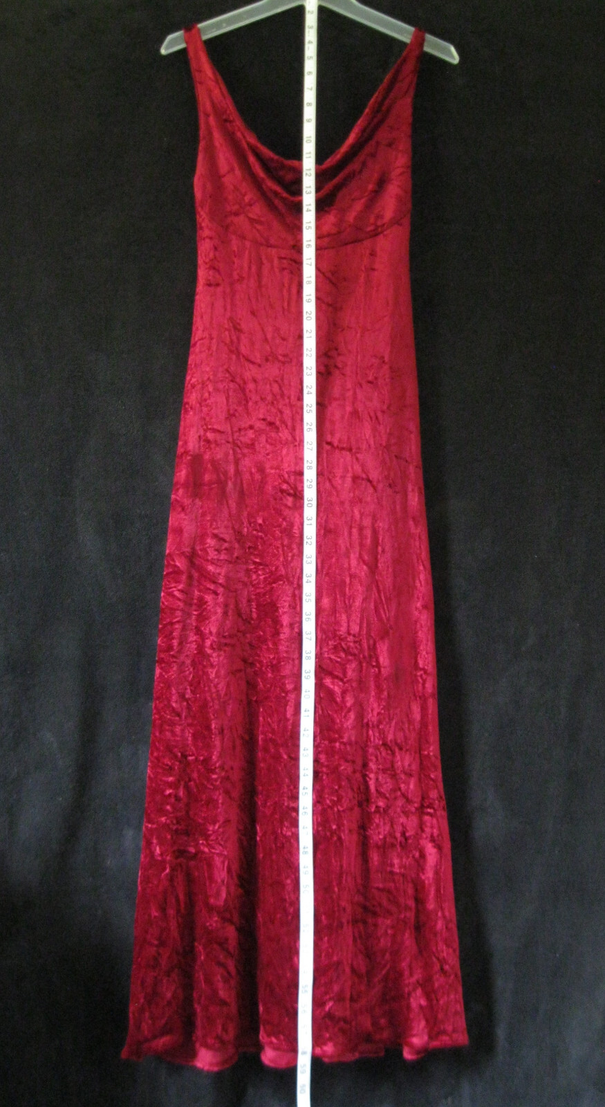 Gorgeous! Rare Vintage Union Made ILGWU Red Crushed Velvet Maxi Dress Gown SEXY!