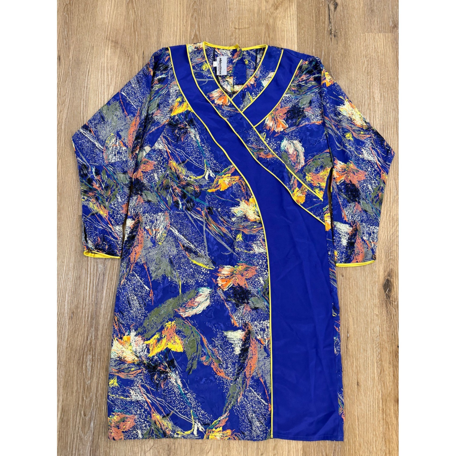Objectives For Women Shift Dress Womens S Blue Abstract Jacquard Vintage