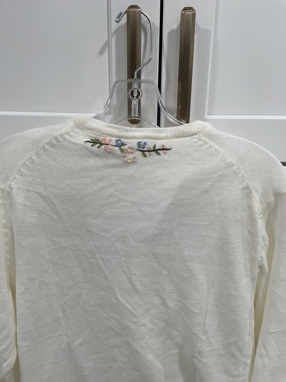 VTG BONNIE AND BILL BY HOLLY WOOL BLEND EMBROIDERED CARDIGAN L AK97