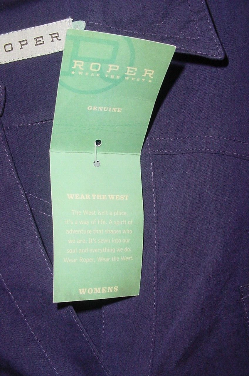 Roper Wear The West Purple Pearl Snap Western Rodeo XL Shirt Never Worn tag
