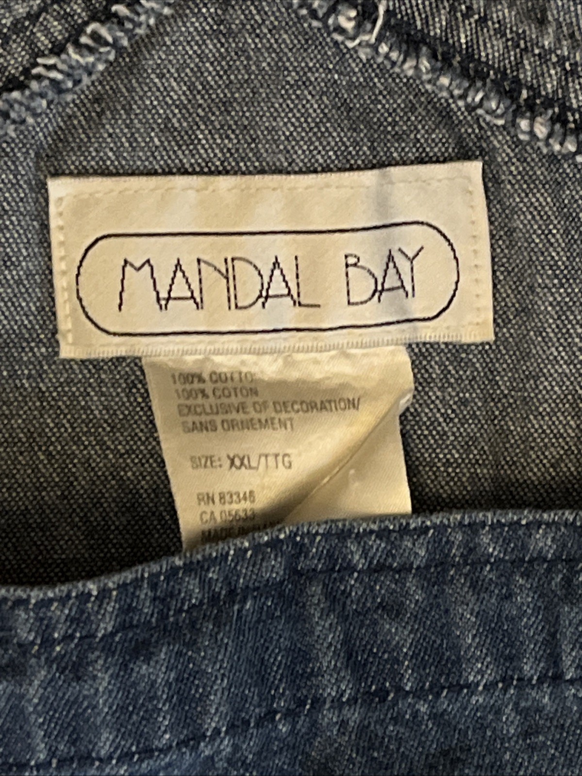 Mandal Bay Vintage 90s Denim Overalls XXL Applique Heart Hotdog Mustard Bee W