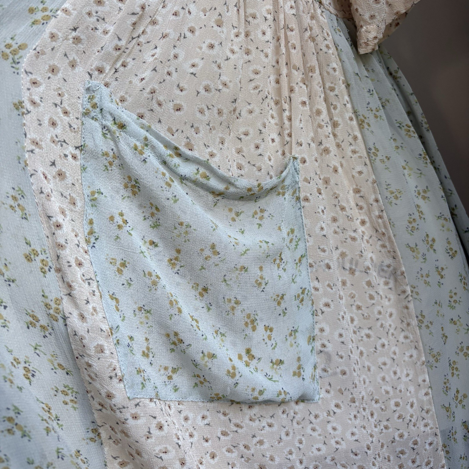 Vintage 90’s April Cornell Sheer Dainty Floral Midi Dress Cottagecore Medium