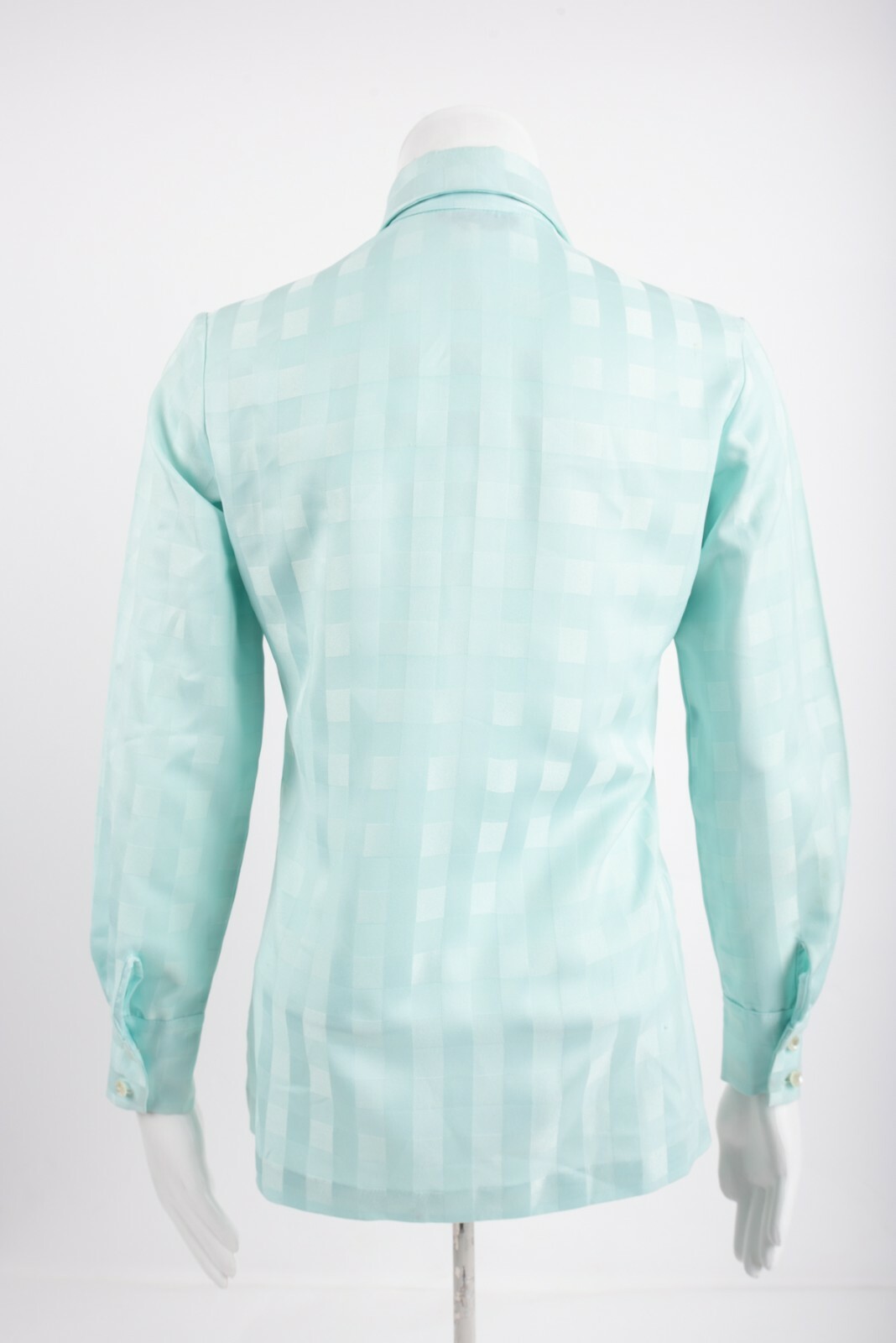 Vintage Womans Lanvin Paris New York Blouse Button Shirt Small Size 8 Mint Green