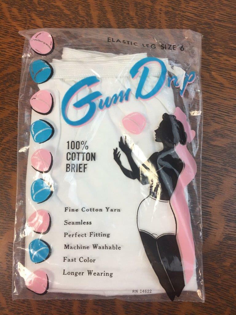 Vintage 1970s GUM DROP 100% Cotton Brief Underwear Panty Size 6 White NOS