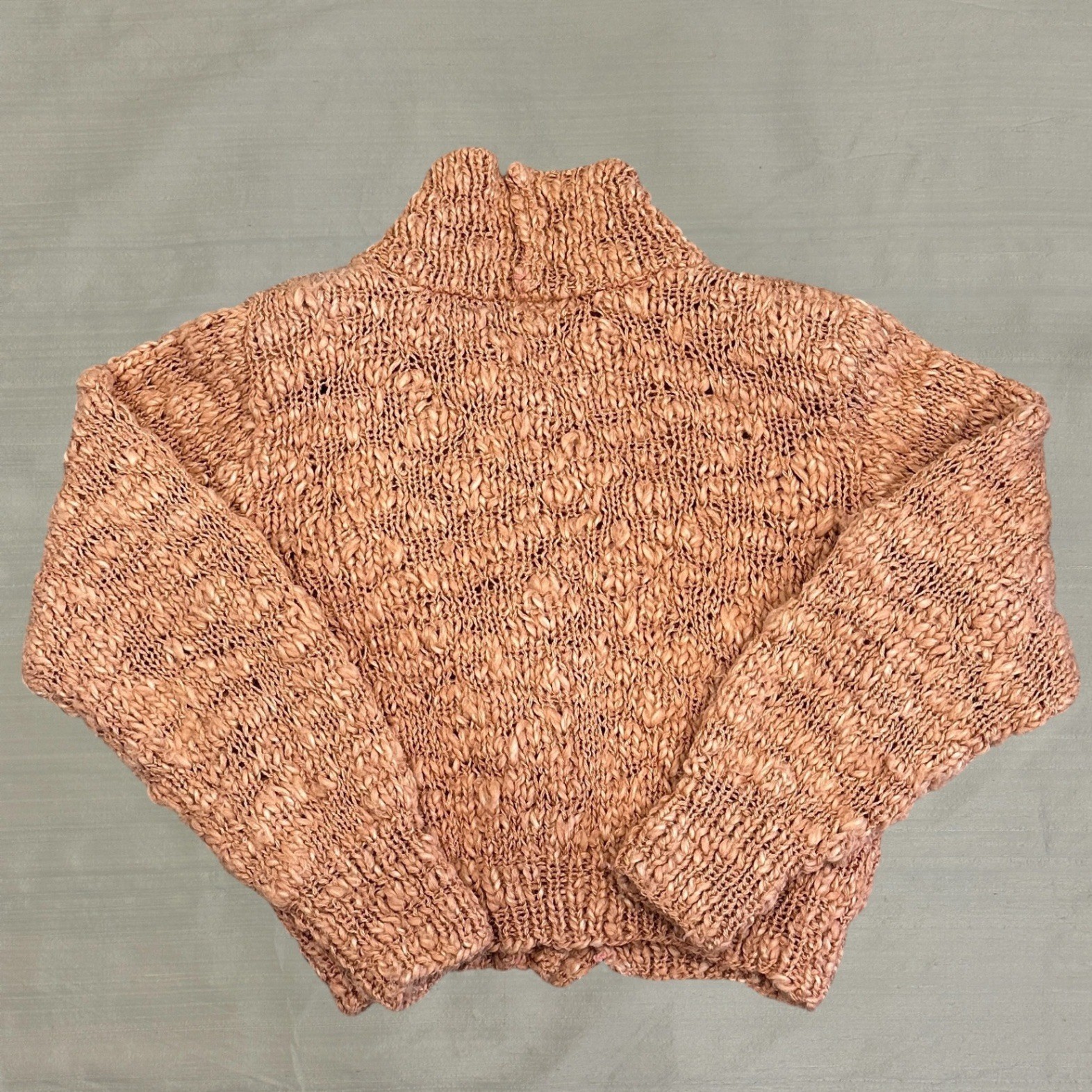 VTG 90s Liz Claiborne Coral Pink Chunky Knit Cardigan SCOTTIE DOG Buttons Small