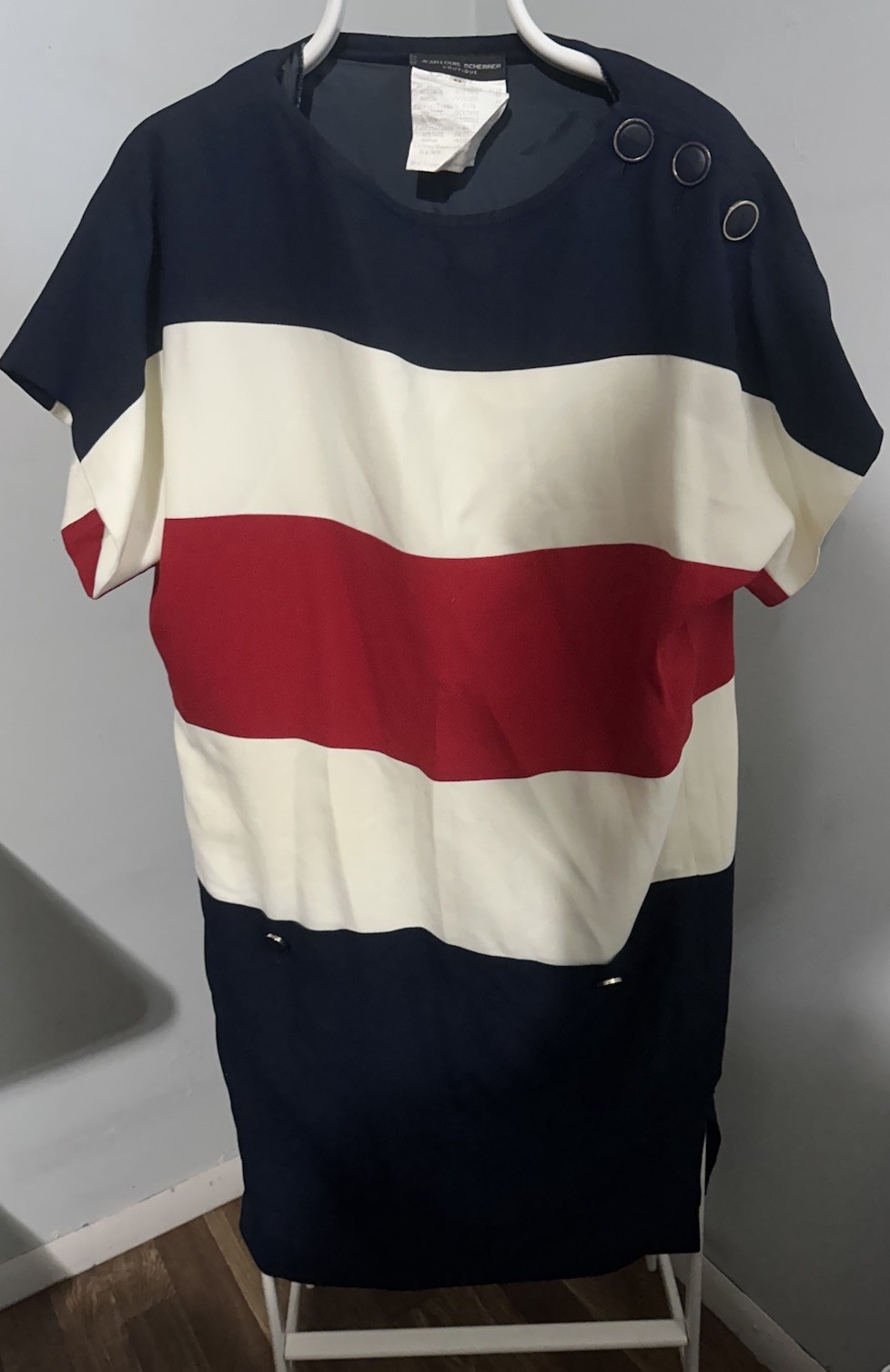 Vintage Jean-Louis Scherrer Boutique Red, White & Blue Size 42 Us 10-12 Paris