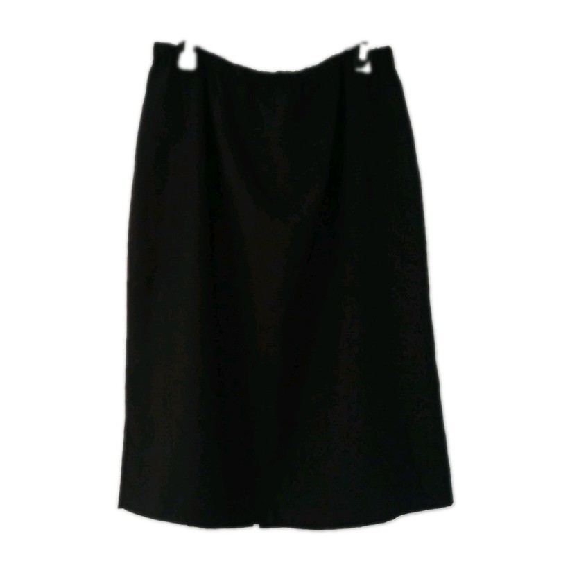 In Cinq Size 20 1/2 Skirt Suit Solid Black Long Sleeves Elastic Waist