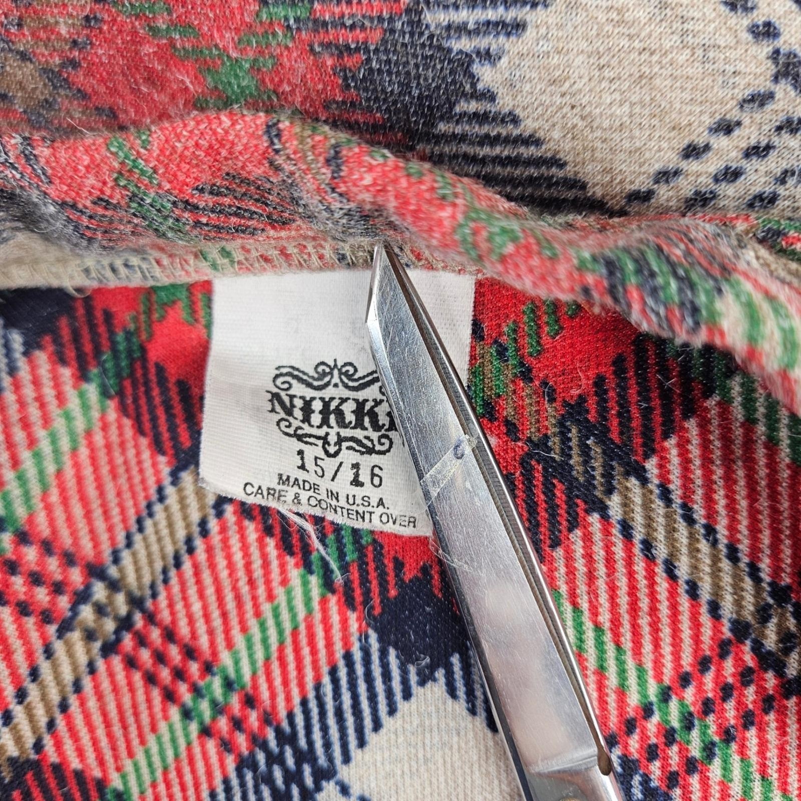 Vintage 70s 80s Plaid A-Line Skirt Red Green Tan High Waisted Midi USA Made M/L