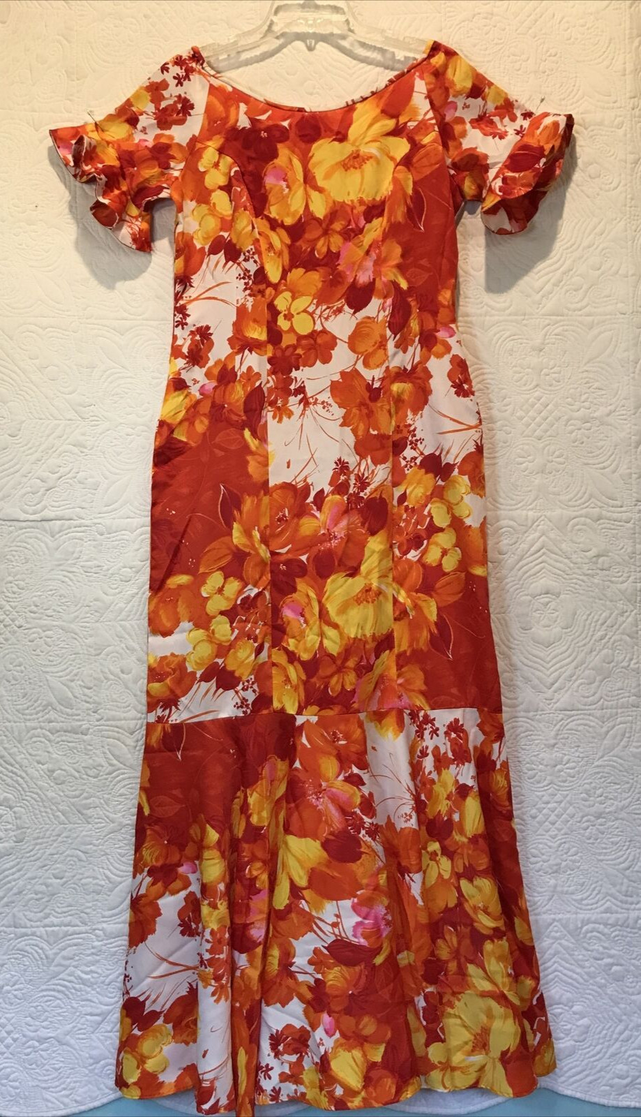 vintage Women’s 14 made in Hawaii for Kimo’s Polynesian Shop Floral Maxi Dress