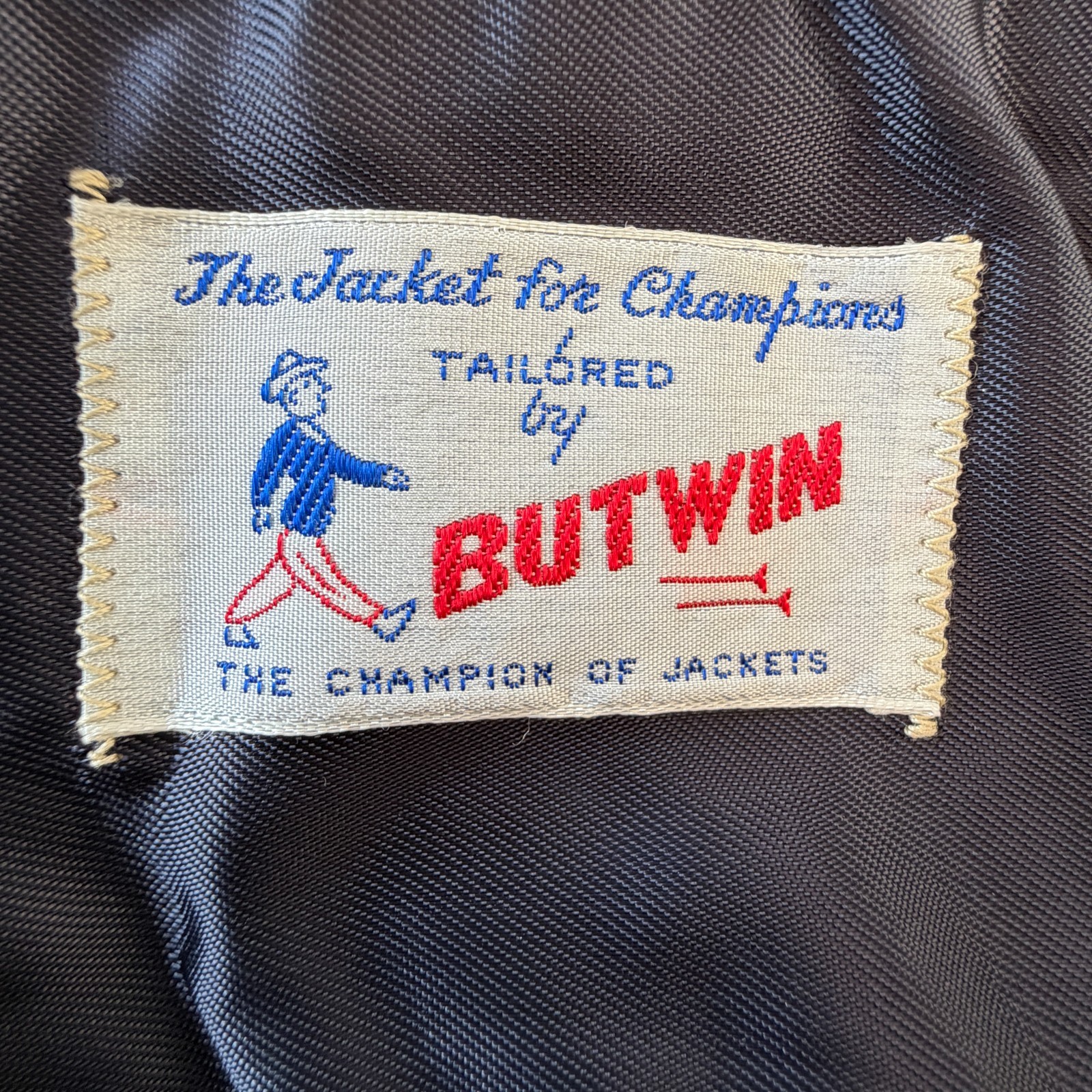Vintage Butwin Varsity Jacket Wool Letterman Band Patch Blue Sz 14 S M USA