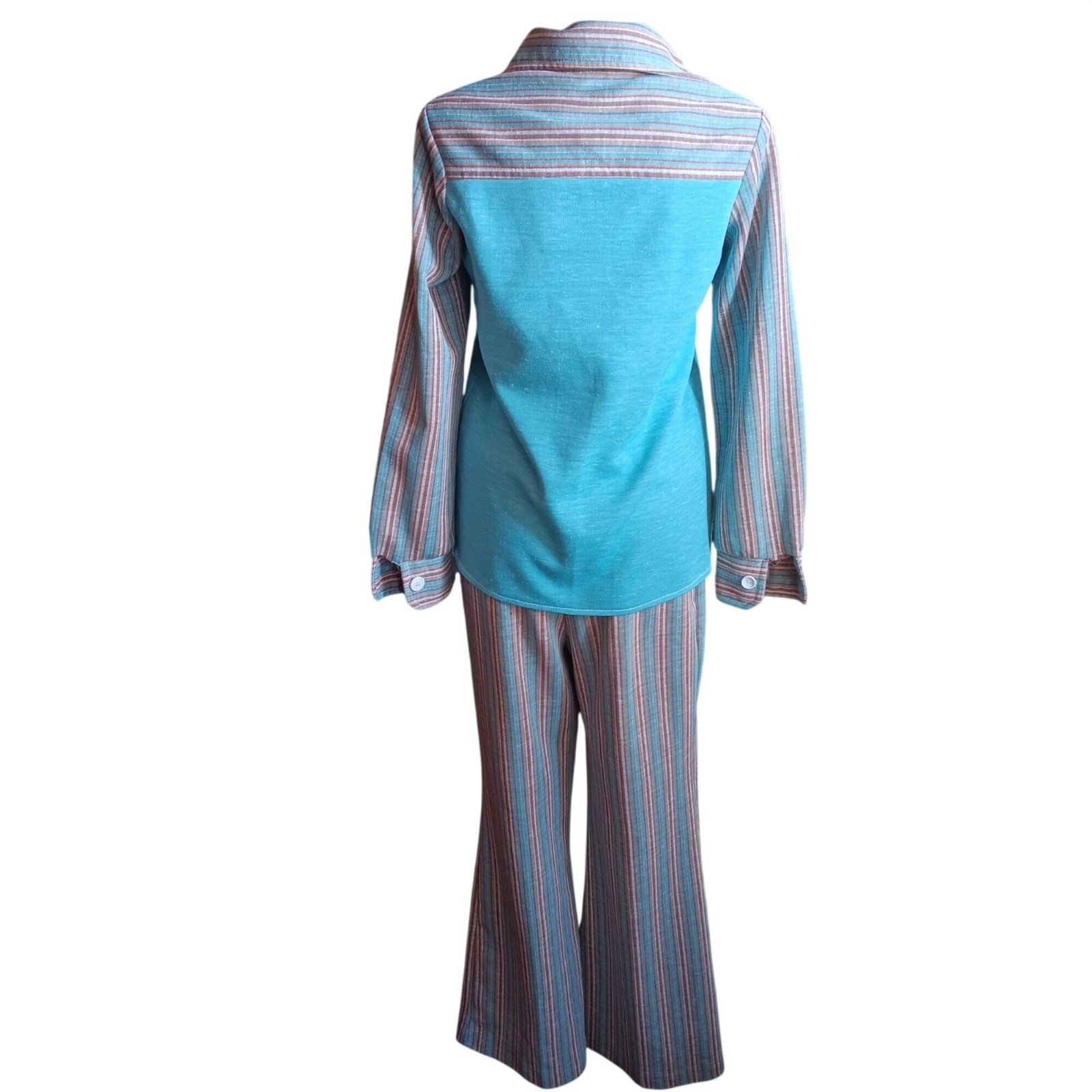 Medium Vintage 1970s Disco Bellbottom Pantsuit Dallas Jacket Pants Set Disco Mom