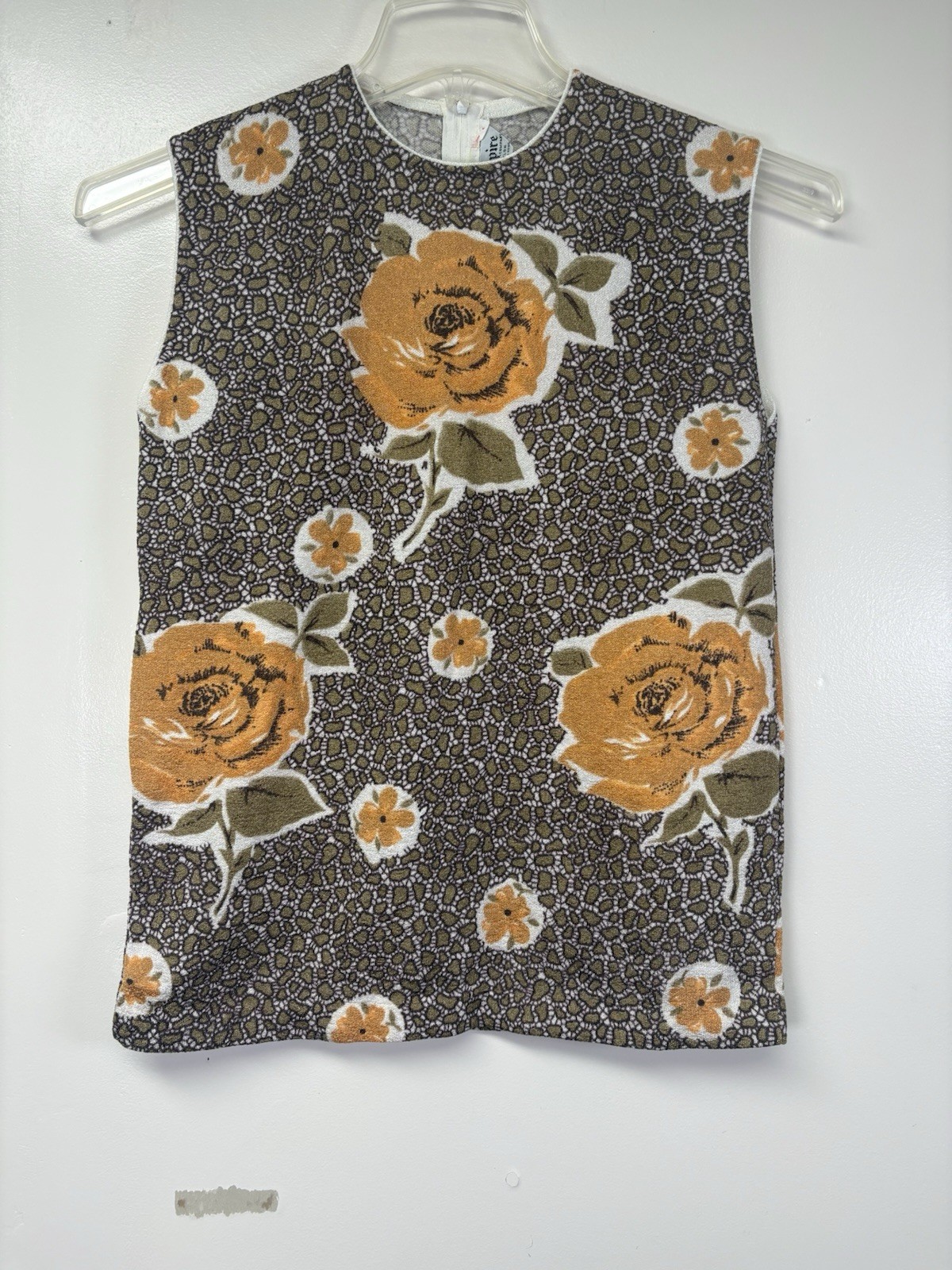 Vintage Empire Knitwear Floral Sleeveless Knit Top Women’s Medium Mod 60s 70s