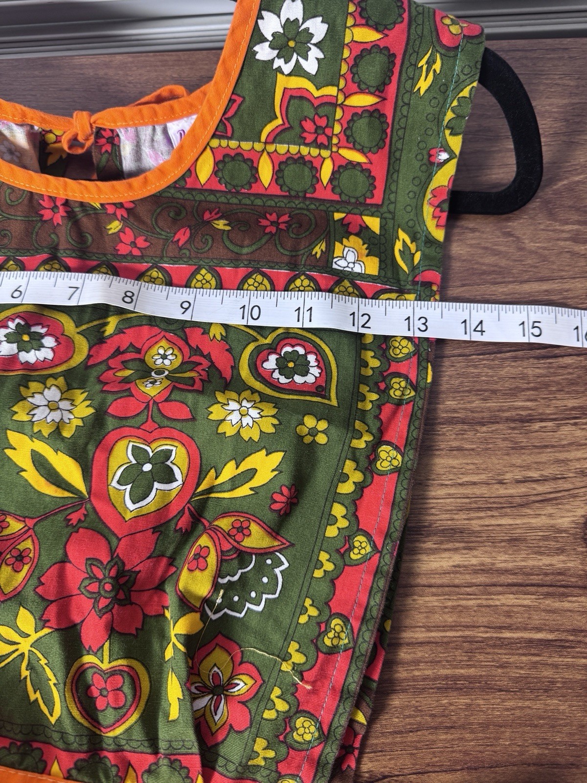 VTG Floral Patchwork Smock Apron Pinafore Maxi Dress Design House Japan 60s/70s