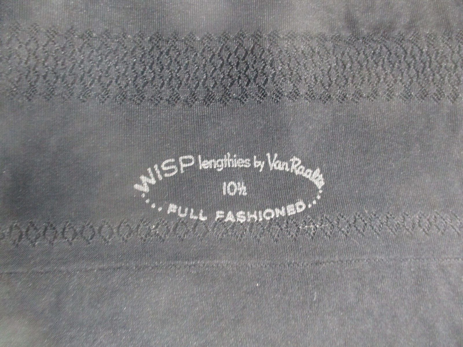 1PR VINTAGE VAN RAALTE SEAMED FULL FASHION NYLON STOCKINGS 10 1/2 LONG BLACK