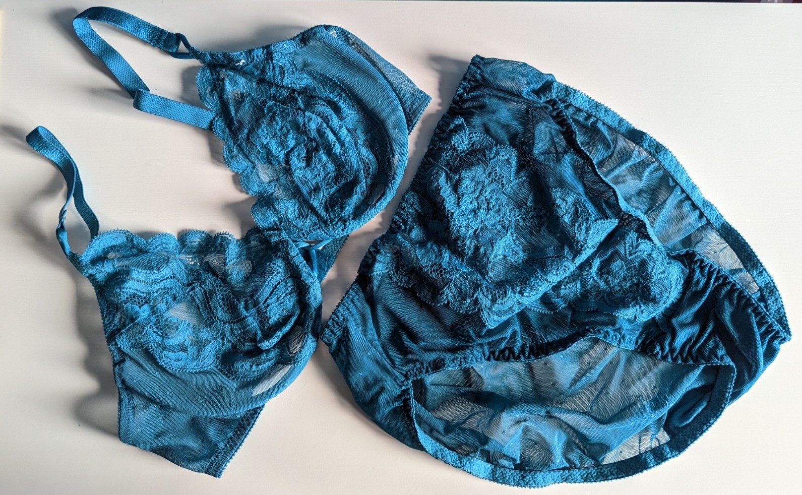 Vintage VANITY FAIR Nylon Bra 36C & MEDIUM Bikini Panties SET NWOT HTF RARE SEXY