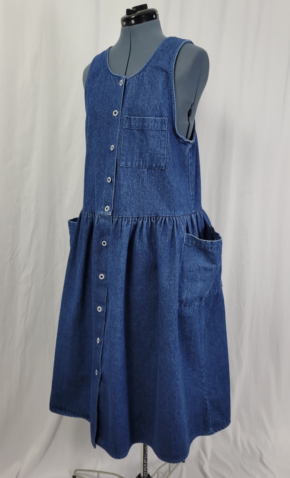 Vintage You Too Babes Denim Jumper w Dropwaist & Pockets Size 13