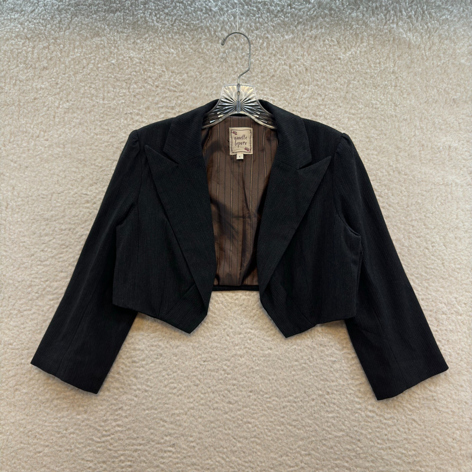 Y2K Vintage Nanette Lepore Crop Blazer Jacket 6 Bolero Shrug Corpcore Office