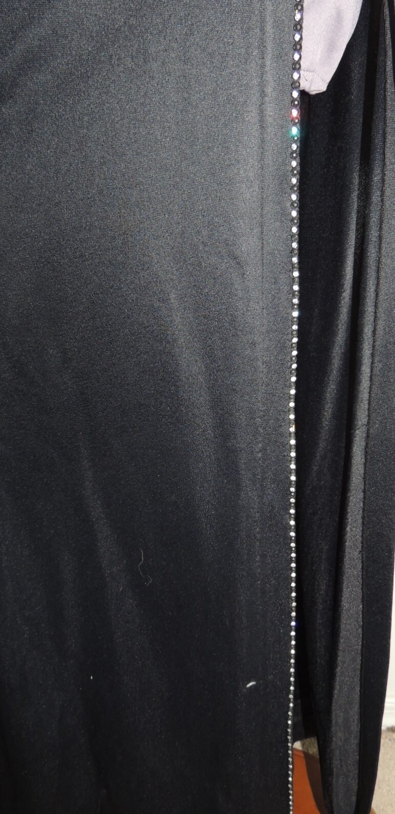 Sexy Black At Home Wear / Van Raalte Lounging Dress w Waist High Side Slit M