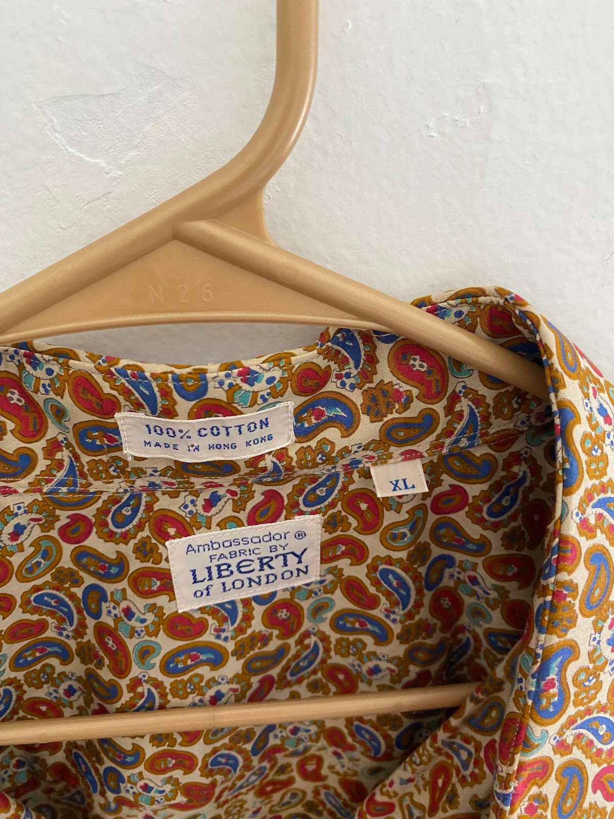 Vintage Ambassador Liberty of London Pasiley Print Button Up Shirt sz XL
