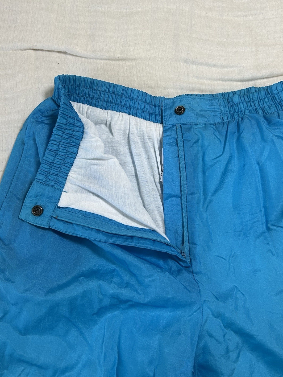 Vintage 90s Blair Nylon Workout Windbreaker Track Pants Bright Teal Elastic M