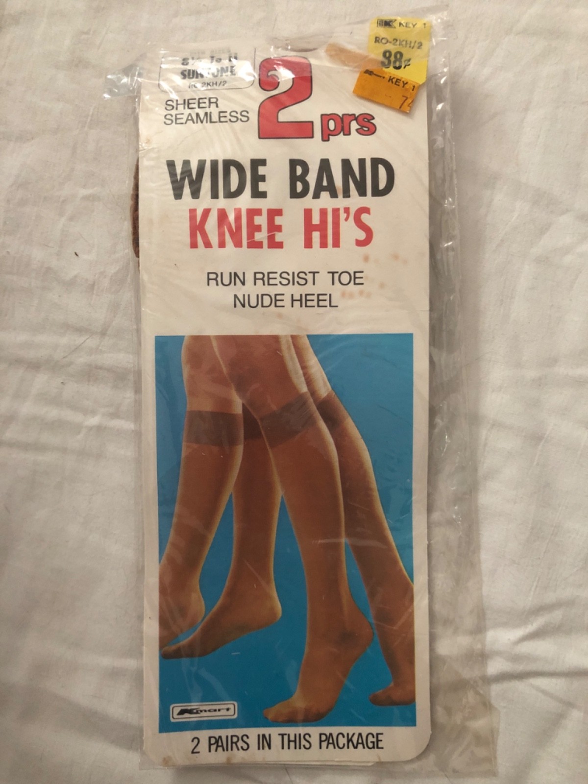 Size 8 1/2 to 11 Vintage KMart Queen Size Total Wide Band Knee High Stockings
